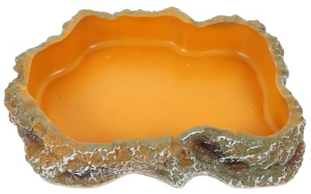 EPIGEIST Terrarium pour Reptiles Bol d'alimentation et d'eau en Plastique Sécurisé Taille L Décoration Tortue pour Bassine d'eau Reptiles et Amphibiens