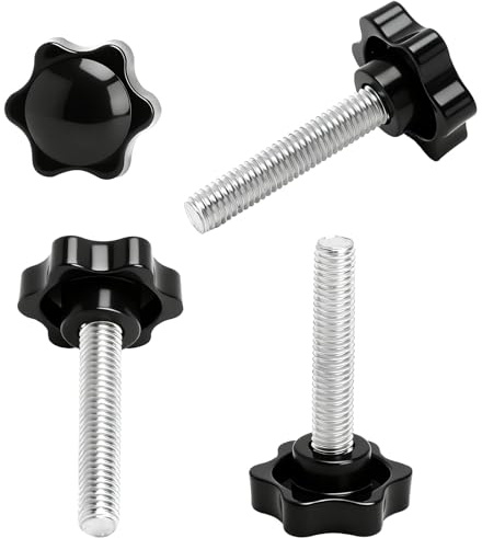 Vis étoile M8 × 40 mm Jeu de 4 vis moletées à tête étoilée plastique/acier Fixation rapide sans outil pour mobilier, machines, bricolage, imprimantes 3D