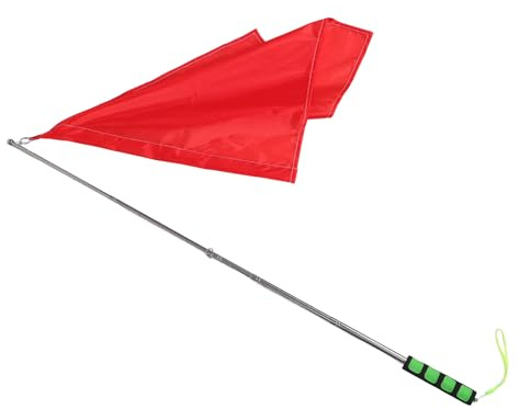 TOGEVAL Bandiera di Segnalazione Manuale per Addestramento Cavalli Asta Telescopica Estensibile 12 M Bandiera Rossa Resistente Agli Strappi Attrezzatura Equestre per Arbitri e