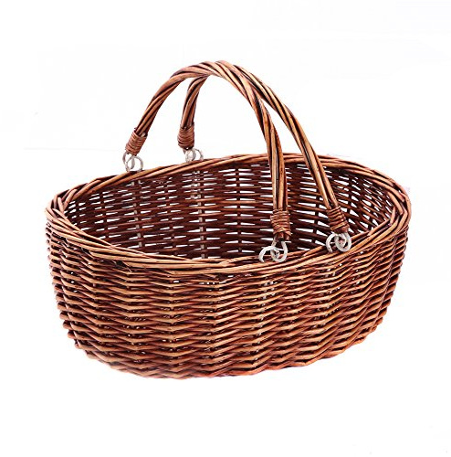 Wicker Picnic Baskets with Handles.Kingwillow. (Brown)