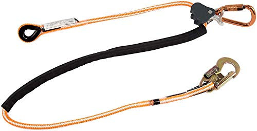 ProClimb Arborist Lanyard by Pelican Rope – 1/2 in x 10 ft Polyester, Steel Snap Hook, Adjustable, High Visibility, ANSI/OSHA Certified for Work Positioning, Made in The USA