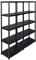 Kreher Spar-Set 2 Stück Kunststoffregal, Kellerregal, Lagerregal, 5 Böden in Schwarz. Max. 150 kg Traglast pro Regal. 71 x 38 x 171 H cm. TÜV Rheinland.