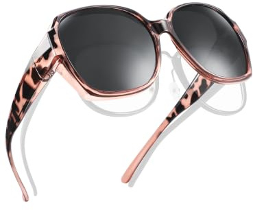 TINHAO Fit Over Glasses Sunglasses for Women Men Polarized UV Protection Butterfly Oversized Sunglasses over Glasses