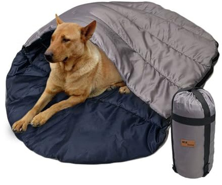 KZ Dotnz Portable Camping Travel Dog Bed, Waterproof Extra Large Camping Dog Bed/Mat, Rollable Portable Pet Dog Sleeping Bag