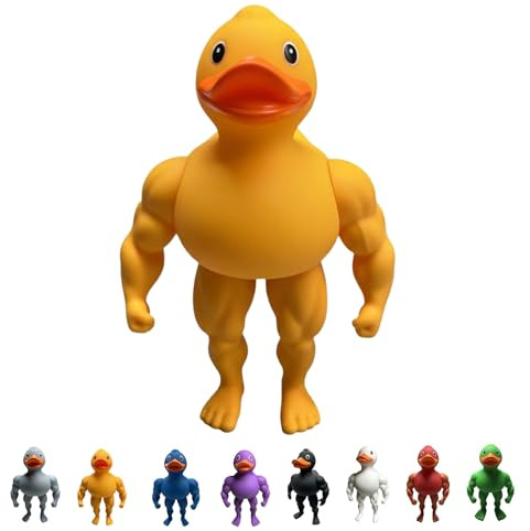 Pato Musculoso: El Compañero de Gimnasio del Mundo de Los Patos. Divertida Figura de Pato Musculoso para Decoración del Hogar. Objeto Coleccionable de Escritorio con Temática de Gimnasio.(Yellow)