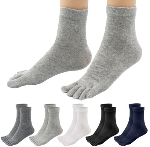 Soleeya 5 Pares Calcetines Dedos Hombre Deportes EU 39-45, Calcetines Algodon Hombre Correr Running Ciclismo de Cinco Dedos