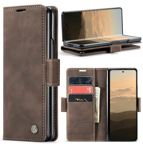 Phernykas Wallet Case for Z Fold 6, Coffee