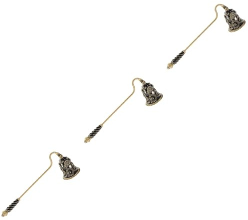 Holibanna 3 Piezas Apagavelas Metálico con Diseño Floral de Mango Ergonómico Herramienta para Extinguir Velas y Decorativa para Hogar