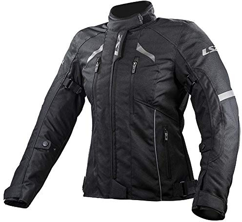 LS2 Serra Evo Impermeabile Giacca Tessile Moto da Donna, Nero, L