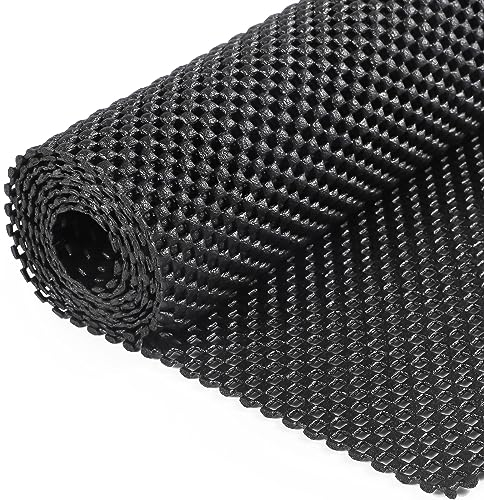 HuaJiao Multipurpose Non Slip Mat, 80x130 cm Anti Slip Rug Underlay Non Slip Matting Roll Anti Slip Rug Gripper Roll Pad Cuttable Carpet Underlay Drawer Liners Mat for Home Office Cars(Black)