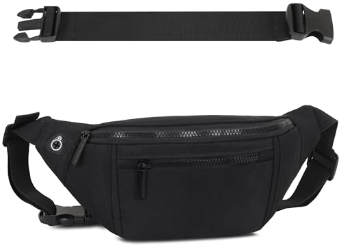 IHIGOGOFA Bauchtasche Gürteltasche Hüfttasche mit Einem 30 cm Verlängerten Gürtel Unisex Modern Umhängetaschen Handytasche für Outdoor Reise Wandern Hundetraining Damen und Herren