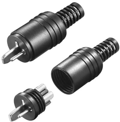 TECHZOCO Connettore per altoparlante audio dritto, connettore audio a 2 pin DIN HiFi, connettore DIN Maschio, connettore per altoparlanti con attacco filettato, adatto per cavi massimo 2,5 mm², 2