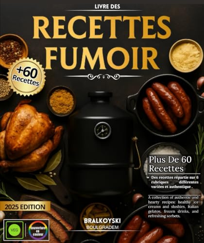 Livre des Recettes Fumoir : Plus de 60 Recettes authentiques, Simples et Variées de Viandes, Volailles, Poissons et Autres rubriques à découvrir, vivez l’art de cuisson lente en toute sa splendeur .