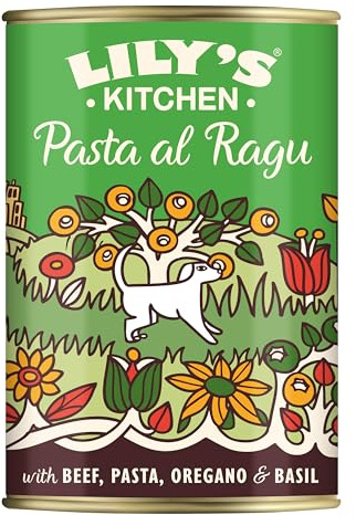 Lily's Kitchen Elaborado con Ingredientes Naturales Lata de alimento húmedo para Perros Vacuno con Pasta 6 x 400g