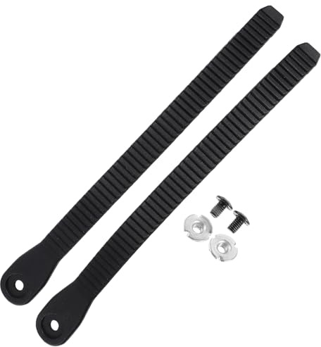 Cabilock Lot de 2 Sangles de Patins à roulettes en PVC Noir, Boucle de Fixation Réglable, Accessoires pour Chaussures de Patinage, Compatibles Patins à Glace et Rollers, Réparation