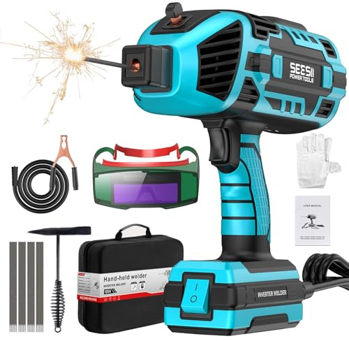 Seesii Handschweißgerät 220V, IGBT Inverter ARC Tragbare Schweißmaschine - 6 Stromstärkenverstellung, für 2,5-3,2 mm Elektroden, für Reparaturen, Professionelle Schweißprojekte (mit Schutzbrille)