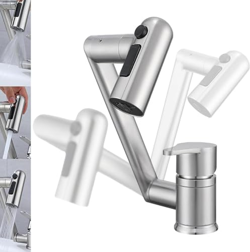 Robinet De Cuisine Haute Pression, Pivotant à 360° Mitigeur Sous FenêTre Acier Inoxydable 304 Robinet Pliable Robinets De Cuisine Sous FenêTre Argent Brossé