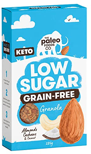 The Paleo Foods Co. Keto, No added sugar, Low Carb, Grain-Free Granola, Gluten Free, Diabetic Friendly, Vegan, Paleo, Healthy (Low Sugar, 1 x 285G Pack)