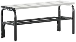 Sypro | Umkleidebank mit Aluminiumleisten | HxT 450 x 350 mm | Länge 1015 mm | anthrazit | Schuhrost