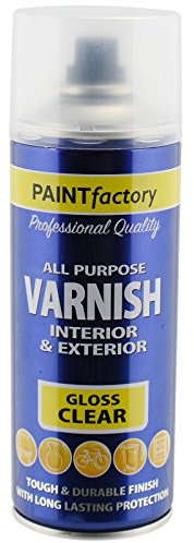 All Purpose Automotive Spray Paint 400ml Can Clear Gloss Finish Aerosol Metal Interior Exterior Fast Dry Excellent Coverage Adhesion - Gloss Varnish_Single