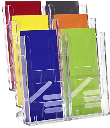 DIN Lang (99x210mm) Tischprospekthalter mit 6 Fächern/Prospektständer/Prospekthalter/Flyerständer/Flyerhalter