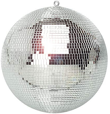 FX Lab 12-Inch Silver Disco Ball, Durable Mirror Glitter Sphere with Premium Reflective Shards, Ideal for DJs, Party Venues, Dance Floors, Sparkling Visual Effect Lighting Decor