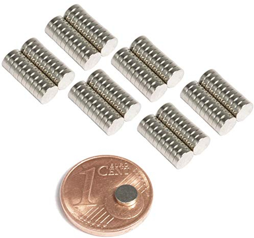 Neodym Magnete 100 Stück N45 Dauermagnet 4mm x 1mm Scheiben Magnet Mini Flach Permanentmagnet Bastelmagnete Haftmagnete Extrem Stark