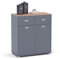 SZ Suarez Buffet Bajo Cocina Asfeld Gris Grafito 2 Puertas 2 Cajones Almacenaje Mueble Auxiliar 90x80x40 cm