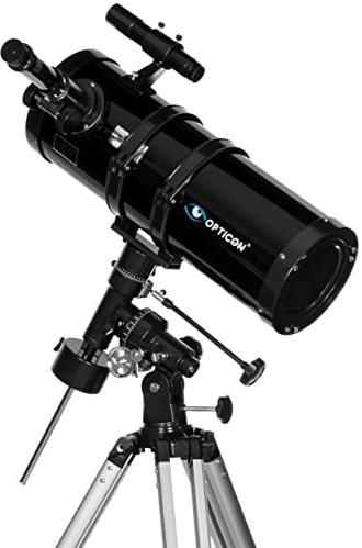 OPTICON - Teleskop Galaxy I Vergrößerung 430x I Durchmesser 150 mm I Brennweite 1400mm I Okularauszug 1,25 I Barlowlinse 2X I für Anfänger und Fortgeschrittene I Umfangreichem Zubehör