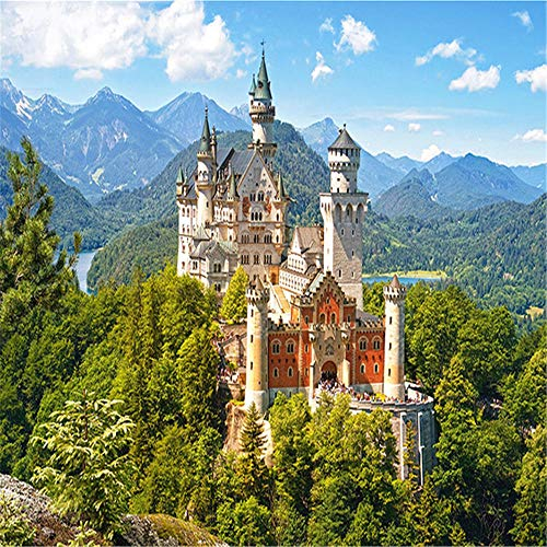 Puzzle 2000 Teile,Puzzle für Erwachsene,Impossible Puzzle, Puzzle farbenfrohes legespiel,Geschicklichkeitsspiel für die ganze Familie-Ferne Burg,Erwachsenenpuzzle ab 15 Jahren.-39.17x27.75 Zoll (99.5