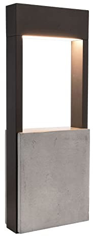 Planetitaly CHERTAN Farola LED 12 W farola aluminio cemento piedra IP54 luz exterior jardín vial 230 V diferentes medidas 45 cm (450 mm)