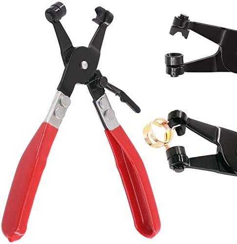 Swpeet 1 alicat giratorios de abrazadera de manguera de banda plana, alicates de bloqueo de tubería de agua para coche, perfectos para instalaciones de mangueras