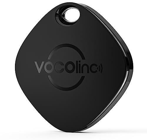 VOCOlinc Smart Air Tracker Tag, Key Finder Works with Apple Find My (iOS Only), IP65 Waterproof & Battery Replaceable, Bluetooth Item Locator for Wallet, Luggages, Suitcases, Bags, Black 1 Pack