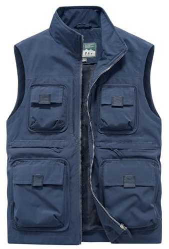 OlyljpinZ Herren Outdoor Weste Leicht Atmungsaktiv Anglerweste Schnelltrocknende Freizeitweste Sommer Ärmellos Jacke Camping Fotografie Jagd Multifunktionsweste mit Mehreren Taschen