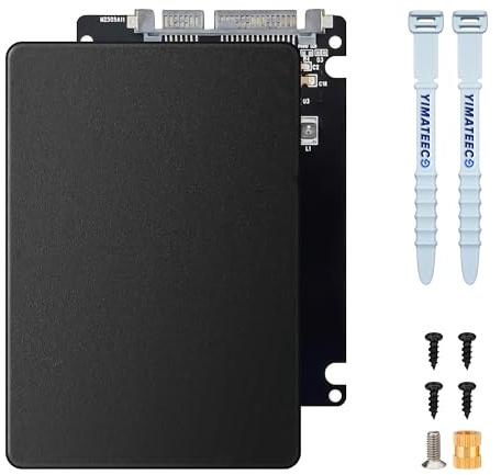 YIMATEECO M.2 SATA SSD to SATA Enclosure Adapter, M.2 NGFF SSD to 2.5IN SA-TA 3.0 Card Adapter With Black Case B & M Key SA-TA Based 6Gbps External Disk Caddy Case Support 2230 2242 2260 2280