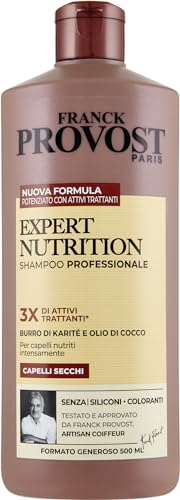 Franck Provost, Expert Nutrition, Shampoo Professionale Per Capelli Secchi, Effetto Nutriente, Con Burro di Karité e Olio di Cocco, 500 ml