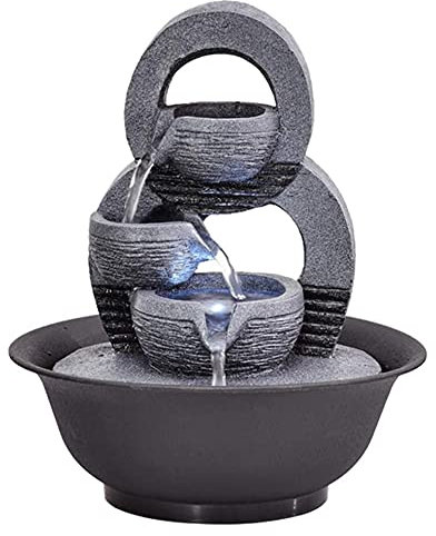 office ornaments Tabletop fountain Resin Decorative Fountain Indoor Fountain Creative Desktop Decoration Statue Mountain Stone Feng Shui Fountain Tabletop Fountains Desktop fountain