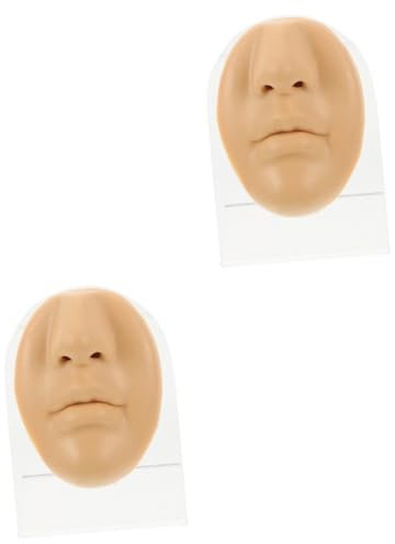 Mikinona 2juegos De Cara Para Práctica De Perforaciones Simulación y Boca Con Soporte Para Exhibiciones De Joyería y Perforaciones Corporales