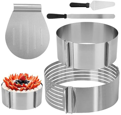 Spezzatorta, Tagliatorta Tagliabase Per Torta Coltello Per Torta Anello Per Torta Accessorio Per Tagliare La Base Regolabile 5 Pezzi Accessori Per Dolci E Torte Per La Casa/Cucina