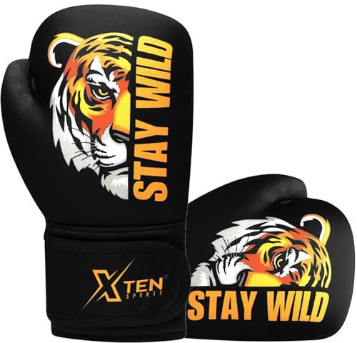 Kids Boxing Gloves 4oz 6oz by XTEN SPORTS, Youth, Boys and Girls Training Sparring Gloves for Punching Bag, Kickboxing, Muay Thai, MMA, UFC, kids boxing gloves and pads set (BLACK, 4oz)