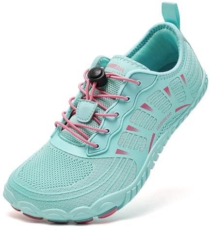 HOBIBEAR Zapatillas anchas unisex para hombres y mujeres para trail running y caminar al aire libre, minimalistas, ligeras y transpirables, Luz de la luna., 38.5 EU