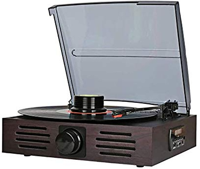 ZJFHEYUO Giradischi Moderno in Vinile Che imita la Radio Stereo retrò, Giradischi Multifunzionale Vecchio Stile, Radio USB