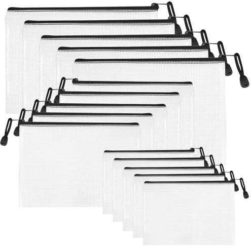15 stycken vattentät dragkedja A4+A5+A6, transparent PVC-filväska | transparent dokumentväska, Ziplock kontorsdokument, kosmetika, dokument, resetillbehör