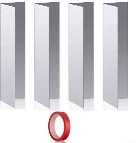 SageFurned 4 tiras de sellado de aluminio para puerta de garaje con cinta adhesiva para puertas de garaje y puntos de entrada