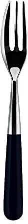 Alessi LCD02/16 40 Forchette da Dolce in Acciaio Inossidabile 18/10 Lucido, Manico in Pom, Set da 6, Nero