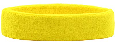HANERDUN Sport Stirnband Damen Herren Schweißbänder Kopf Stirn Frottee Kopfband Sport für Laufen Fahrrad Joggen Tennis Fußball Gelb