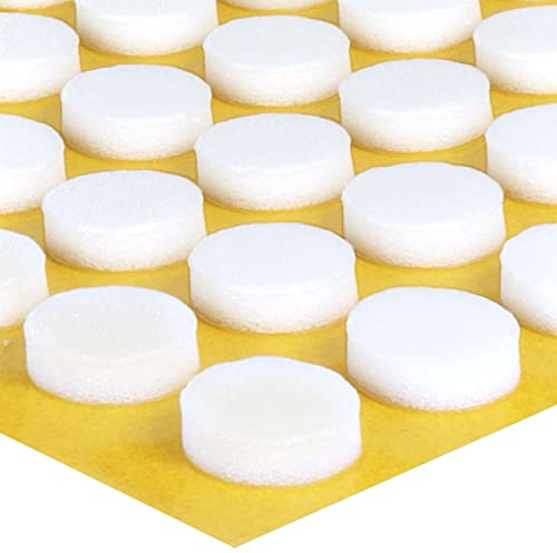 Klebeshop24 TAMPONS À COLLER | Points de colle en mousse ronds | Adhésifs d'un côté | Épaisseur 3 mm | Butée de porte, butée de protection, arrêteur de bruit/Ø 10 mm, 84 pièces