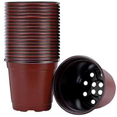 DOITOOL 20 Stück Kunststoff Pflanztöpfe Anzucht Klein Anzuchttöpfe Plastik Blumentopf 9cm Rund Kunststoff Anzuchttöpfe für Pflanzen Blumentöpfe für Sämlinge & Stecklinge (9cm)