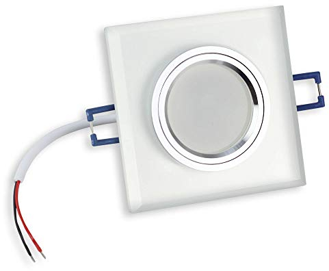 6x Foco empotrable LED mate - angular 7,5 Watt regulable blanco frío 230V GU10 - vidrio en óptica noble - empotrable - spot sin transformador empotrable - panel de luminarias