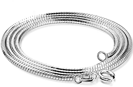 ANAZOZ Kette Silber 925 55 cm, Halskette Ohne Anhänger Männer Schlangenkette Silber 1,5mm Breit